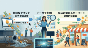 その広告費、ドブに捨てていませんか？ データで判明した「来店に繋がるキーワード」と「無駄なクリック」の境界線